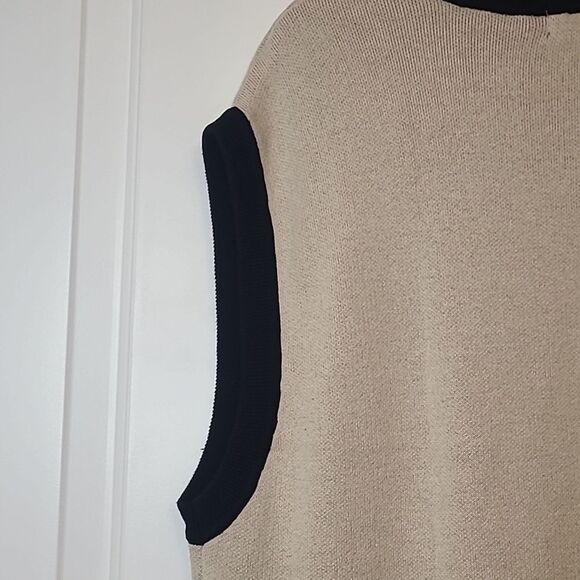 Forever 21 Taupe & Black Argyle Preppy Cotton Sweater Vest Size M - Picture 9 of 14